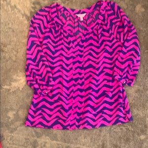 Lilly Pulitzer sz m 100% silk blouse